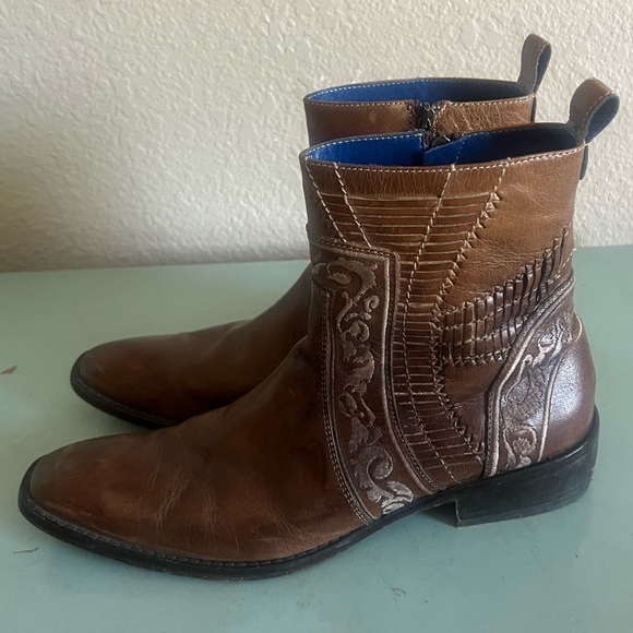 MARK NASON Rock Lives Cipher Made In Italy Distressed VINTAGE Western Boots Rare - Picture 5 of 16